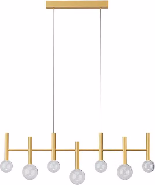 Lampada a sospensione lineare Redo Group Bolla in vetro trasparente e metallo con tecnologia LED dimmabile
