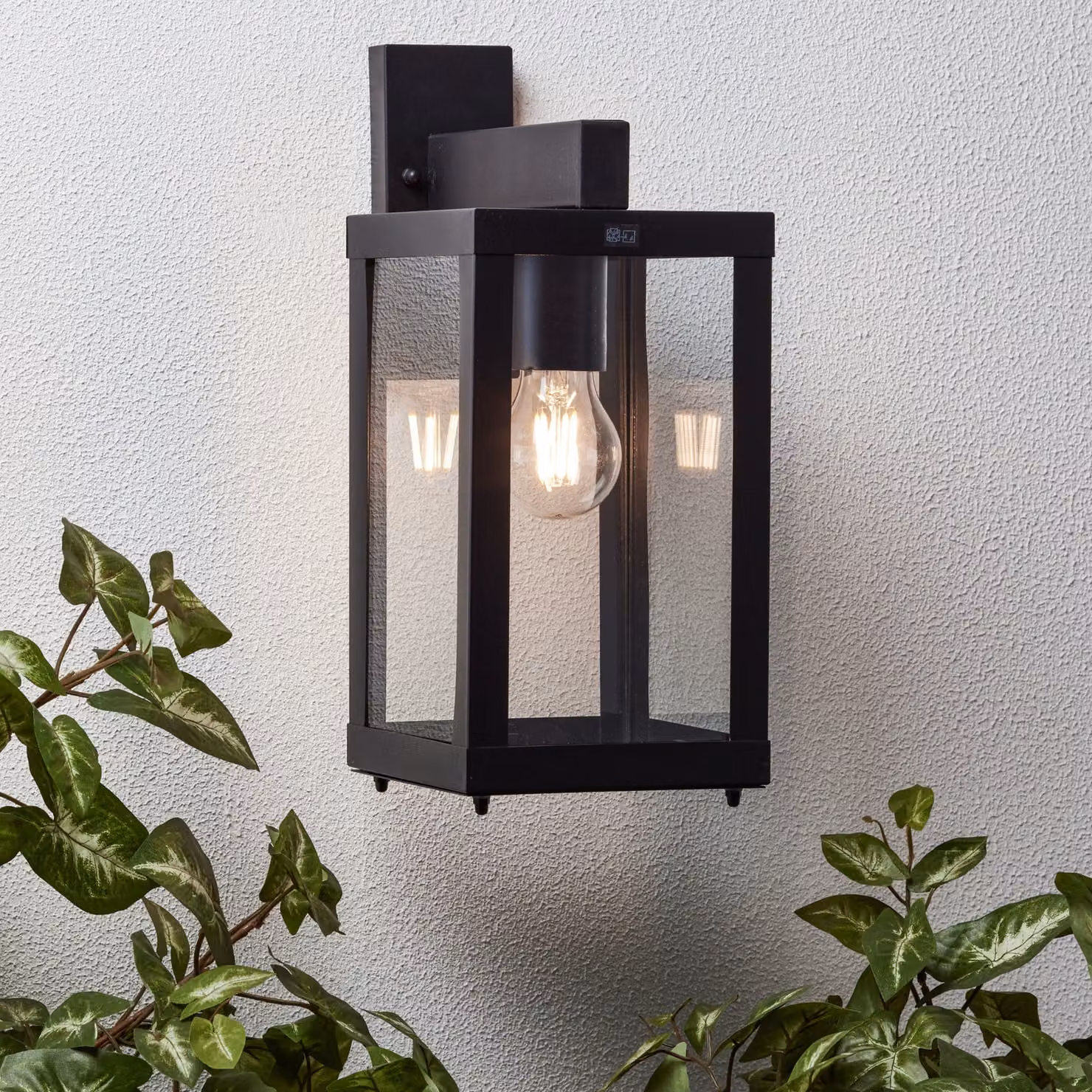 BRILLANTE applique da esterno Gaia | luce da esterno | metallo/vetro | nero | IP44 | 1x E27 max. 60 W