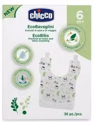 Set di 36 bavaglini Chicco bianchi riutilizzabili e compostabili