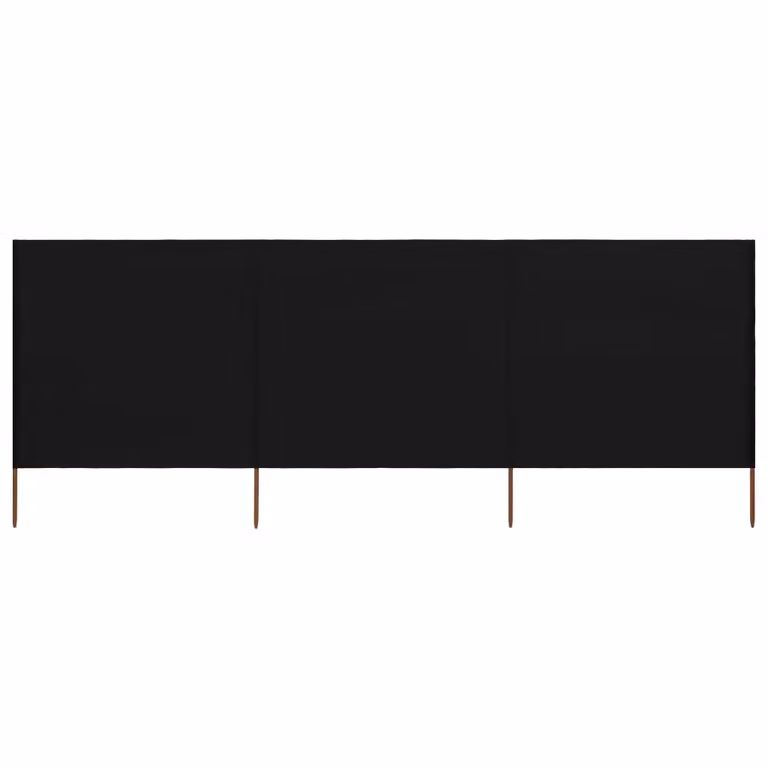 The Living Store Tessuto frangivento 3 pezzi 400 x 120 cm nero