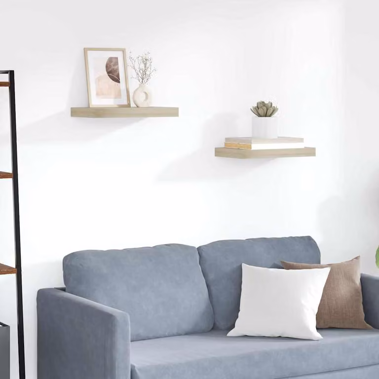Set di 2 Scaffali da Parete vidaXL in MDF Marrone L 40 cm x P 23,5 cm x H 3,8 cm