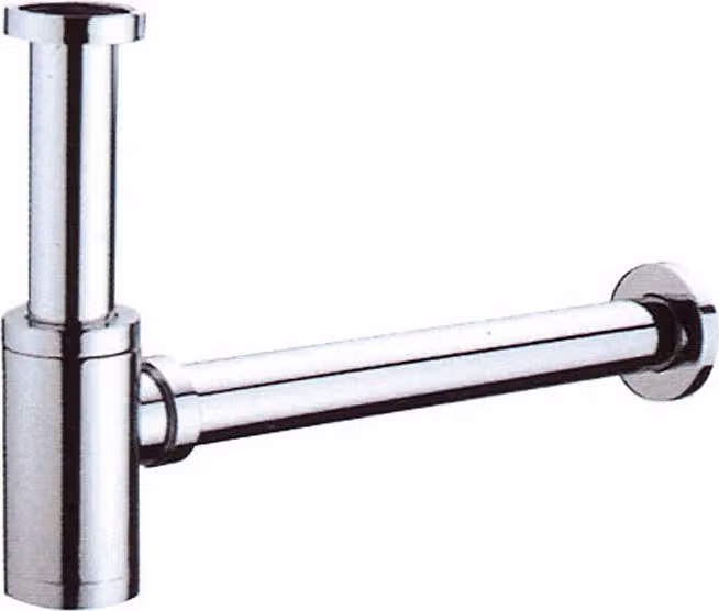 Sifone per lavabo di design in metallo, cromato