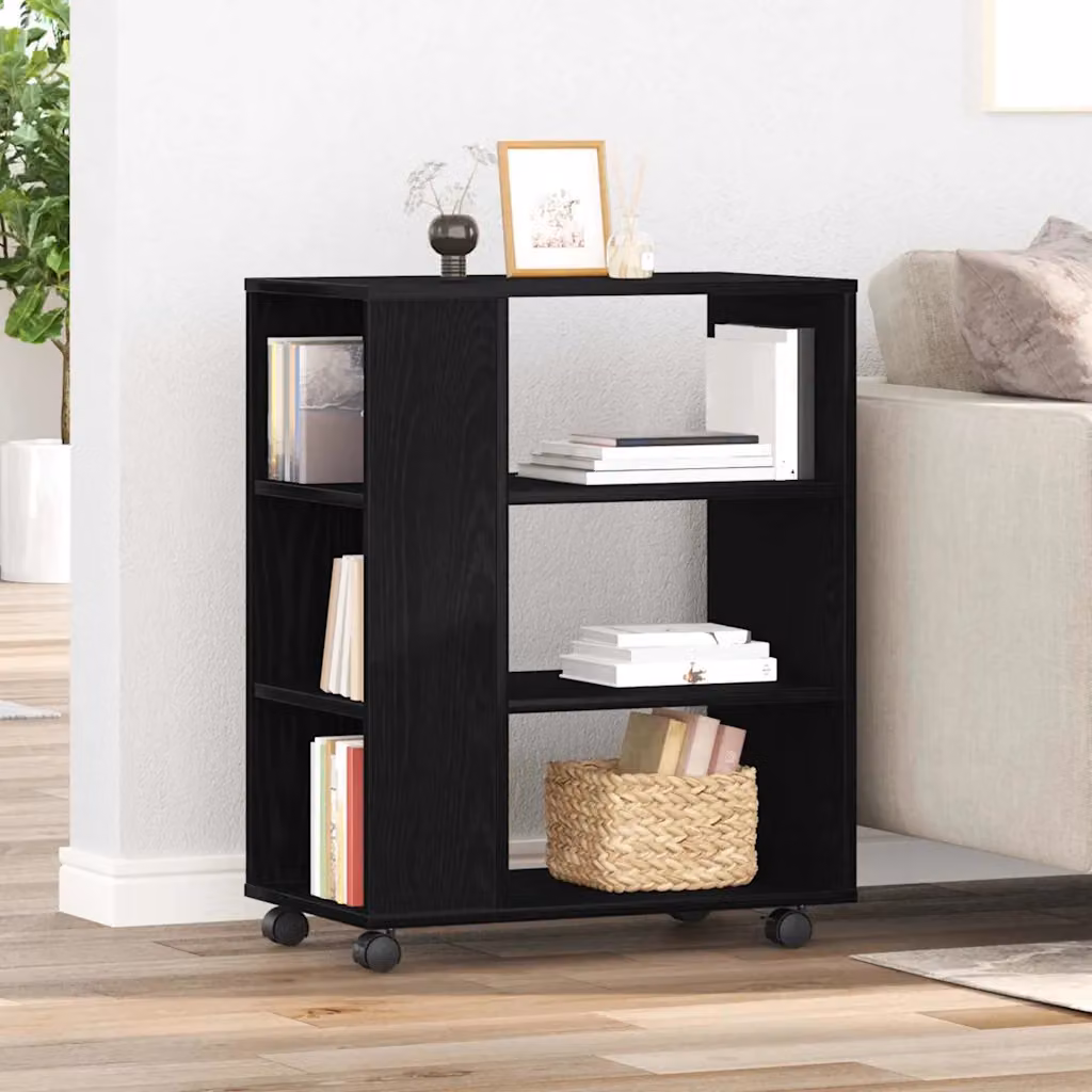 Armadio moderno vidaXL in legno MDF con ripiani interni, colore nero e marrone, L: 60 cm, P: 35 cm, H: 75 cm