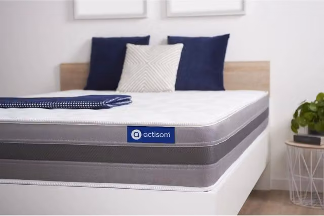 Materasso Actisom Actilatex Relax Hybrid in Lattice e Memory Foam, Colore Bianco, L 80 cm x P 190 cm, Altezza: 24 cm