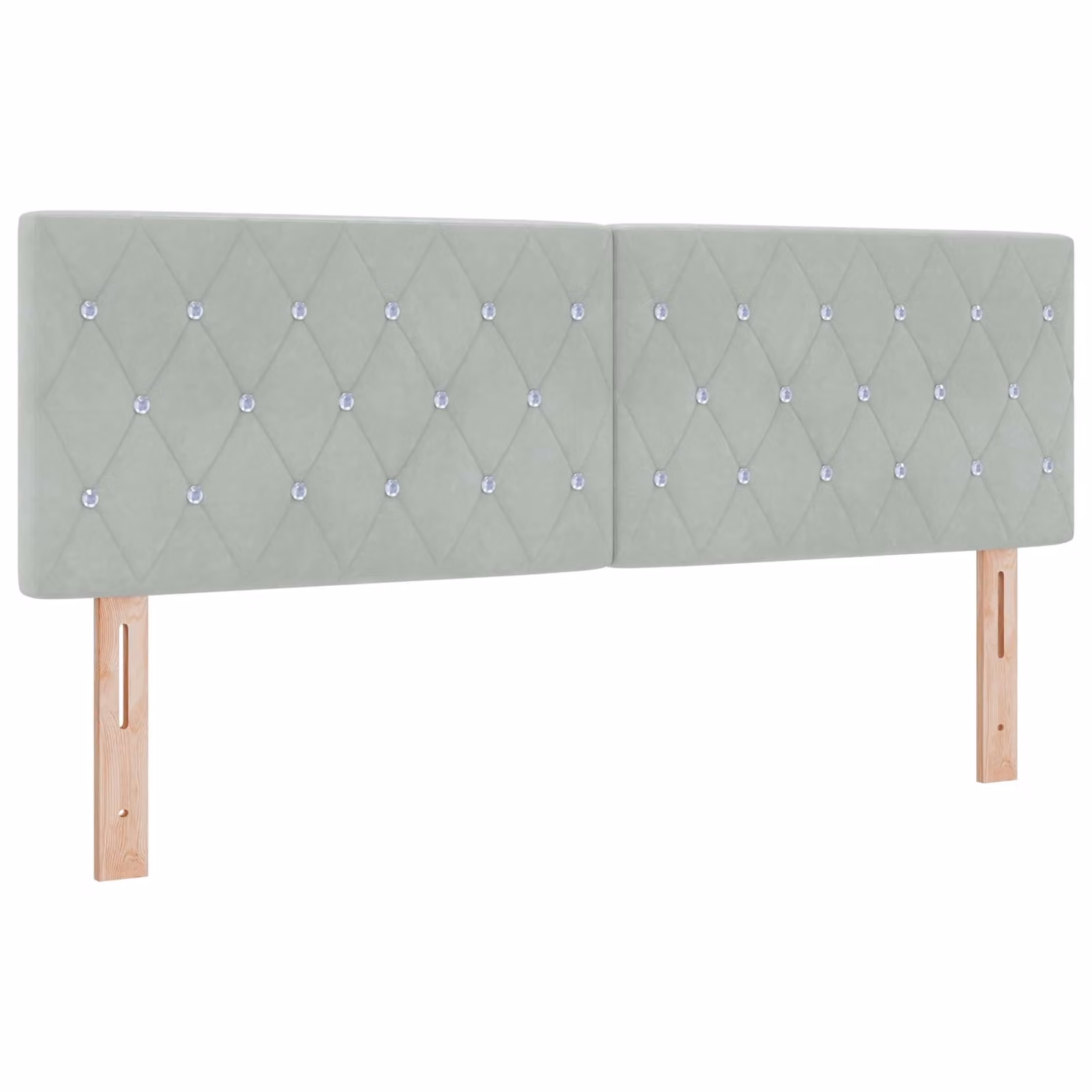 Testiera per letto vidaXL in velluto grigio chiaro, Larghezza: 144 cm