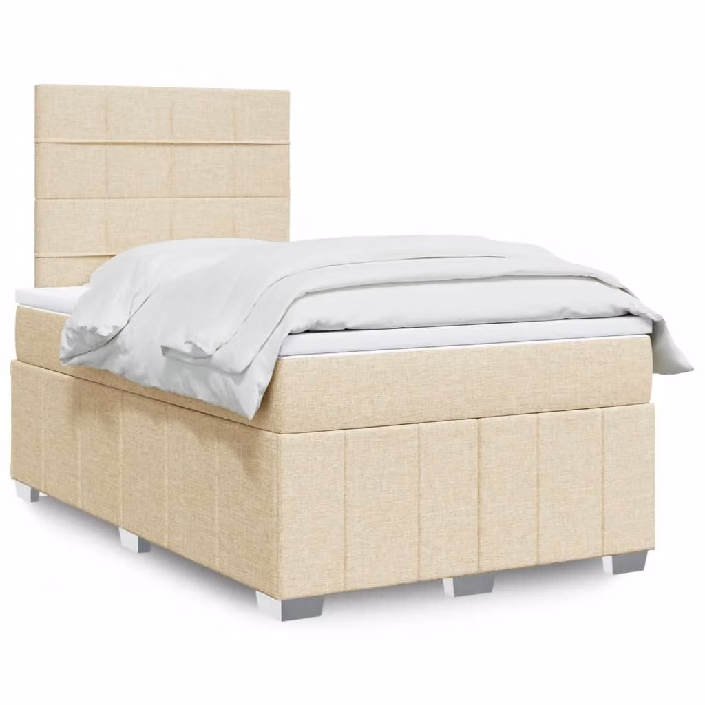 Maison Exclusive - Letto boxspring con materasso Crema 120x200 cm Tessuto