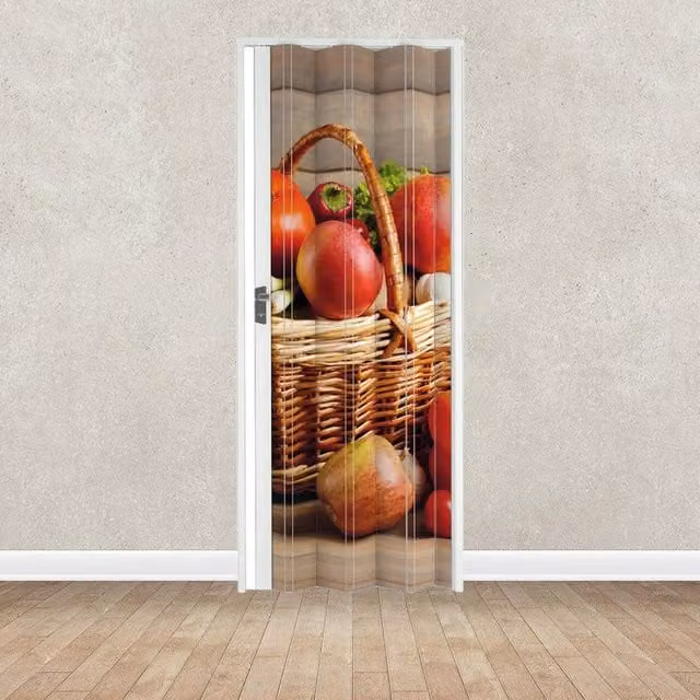 Porta a soffietto interna in PVC Digitale Fruit multicolore L: 89.5 cm, H: 214 cm