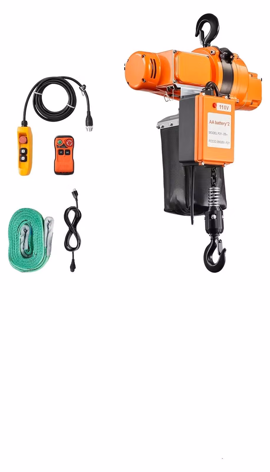 Tirante elettrico a catena, capacità di sollevamento 500 kg, altezza di sollevamento 6 metri, 1100 libbre, 1100 libbre