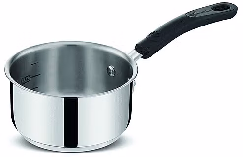 Casseruola Fonda Lagostina in Acciaio Inox con Rivestimento Antiaderente e Manico in Silicone, Colore Argento, Ø 14 cm, Compatibile con Induzione e Gas