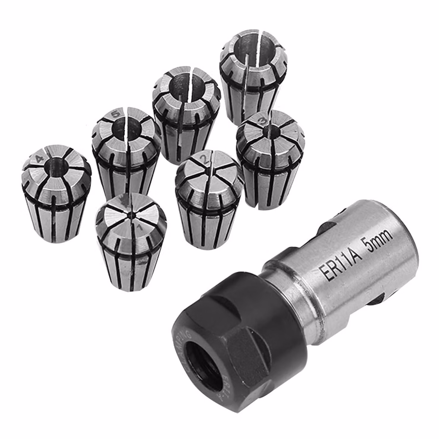 7PCS ER11 5mm supporto albero motore asta di estensione ER11 1-7mm pinza a molla set