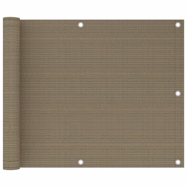 Schermo per balcone Living Store, color taupe, 75x500 cm, realizzato in HDPE