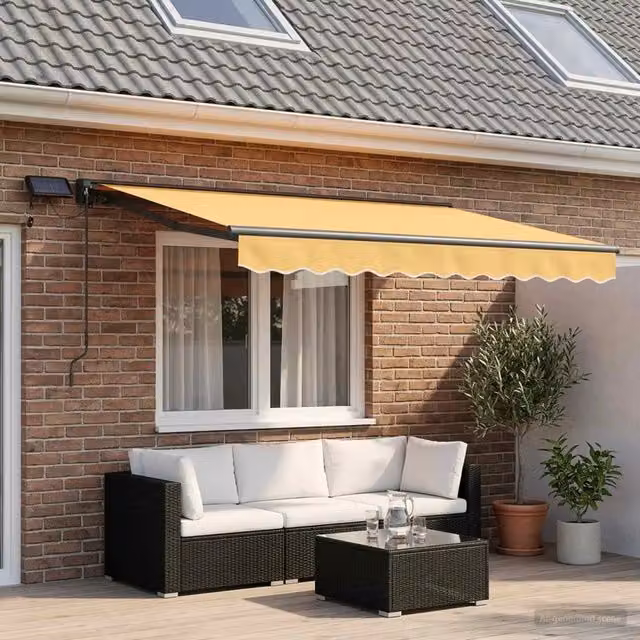 Cornice per Tenda Manuale con LED Sabbia 3,5 x 2,5 m 3426004