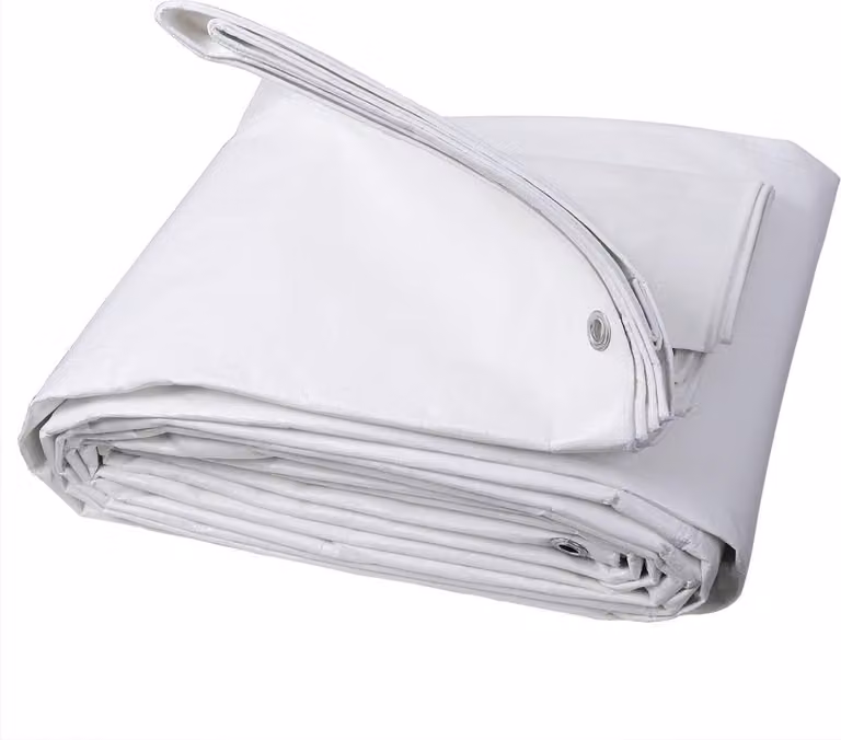 Telo impermeabile da 280 g/m² con occhielli | Bianco | 6x8 metri