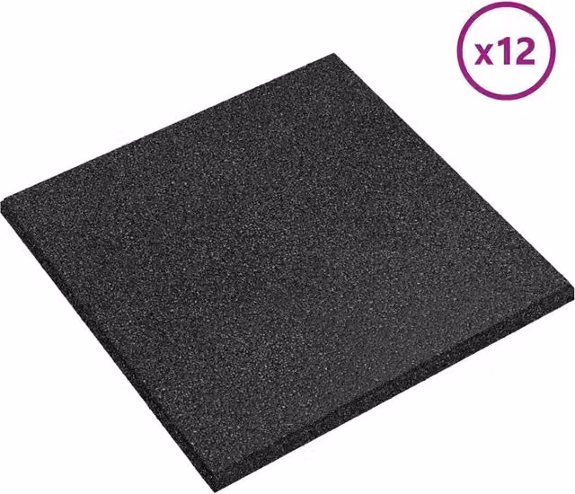 Piastrelle per Protezione dalle Cadute 12 pz Nero 50 x 50 cm CFW3020246