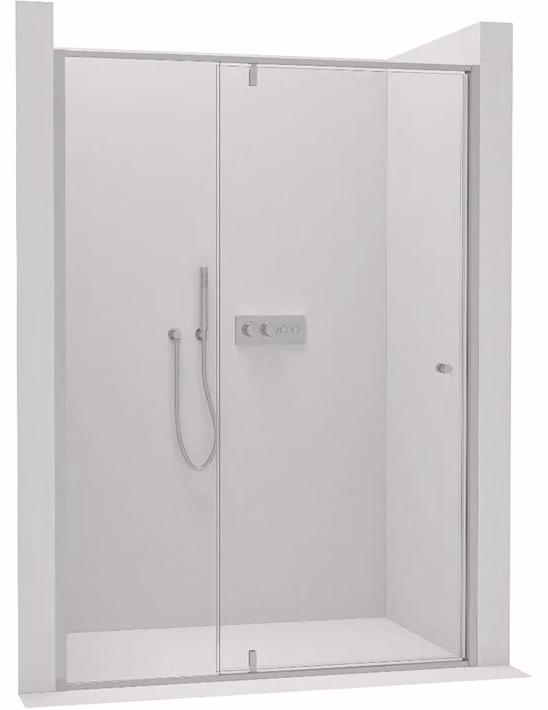 CERANO - Porta doccia girevole Santini L/P - 6 mm - cromata, vetro trasparente - 100x195 cm
