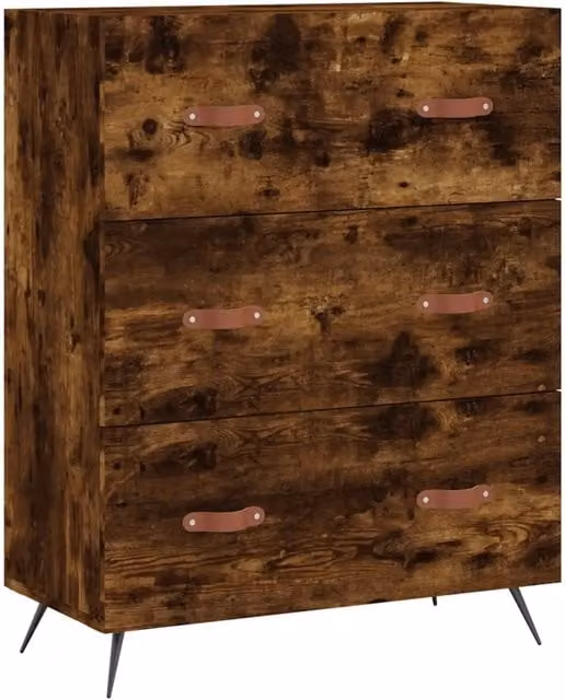 Cassettiera in legno multistrato Rovere Fumo marrone L: 69,5 cm, P: 34 cm, H: 90 cm CFW8350466