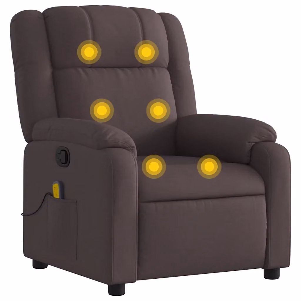 Poltrona Reclinabile Relax vidaXL in Tessuto Marrone con Braccioli e Regolazione Manuale – 2