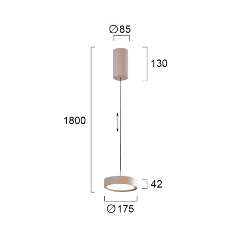 Viokef Lampada LED a sospensione Denver, Ø 17 cm, color beige, metallo Denver, Crema / Ambra, Soggiorno / Sala da pranzo, Alluminio, Moderno