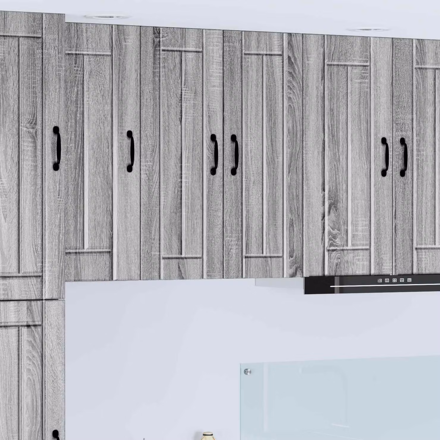 Set di 2 armadietti da muro vidaXL LUCCA moderni per cucina in MDF Grigio, L/P/H: 80 x 31 x 30 cm