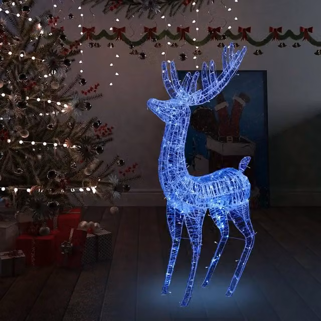 Renna di Natale XXL in Acrilico 250 LED 180 cm Blu 329787