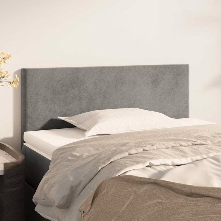Testiera per letto vidaXL in velluto grigio chiaro, L: 80 cm, P: 5 cm, H: 78-88 cm