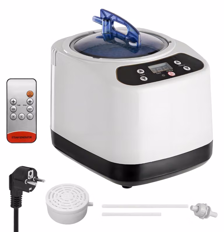 Generatore di vapore da 3 litri, 1200 W, portatile, con telecomando, colore bianco