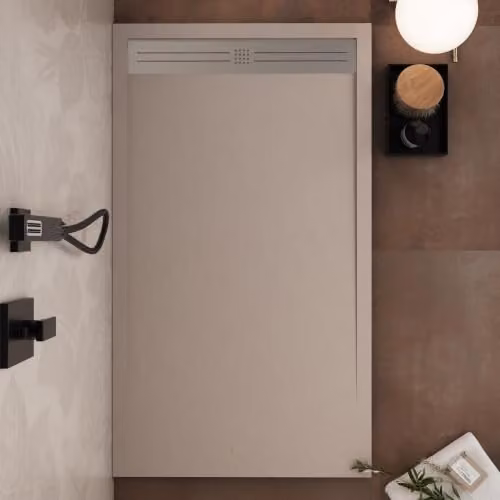 Piatto doccia in marmo resina Sabbia pietra cemento GRID - Misura 80x200
