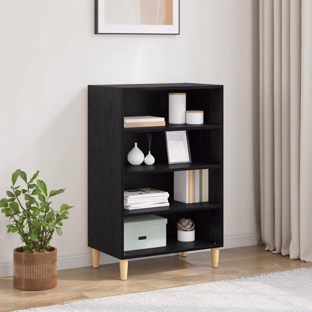 Credenza moderna vidaXL in legno MDF nero, L: 57 cm, P: 35 cm, H: 89.5 cm
