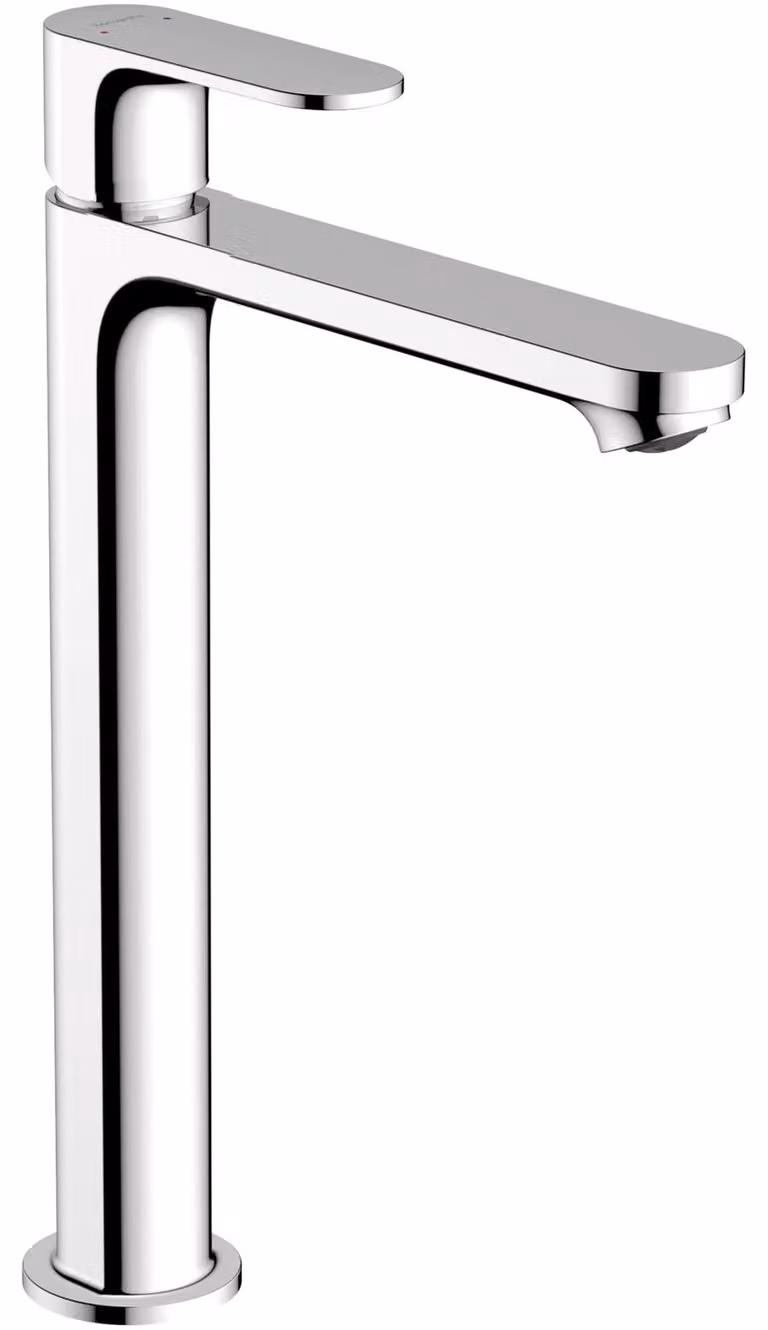Rubinetto per lavabo da appoggio, modello alto, cromato, con un'altezza di 12 pollici, monoblocco (per un foro)