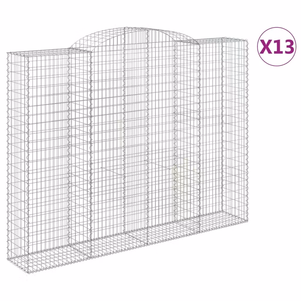 Set di 13 Cesti Gabbioni ad Arco Videx in Acciaio Zincato Argento L: 300 cm, P: 50 cm, H: 220/240 cm – 2