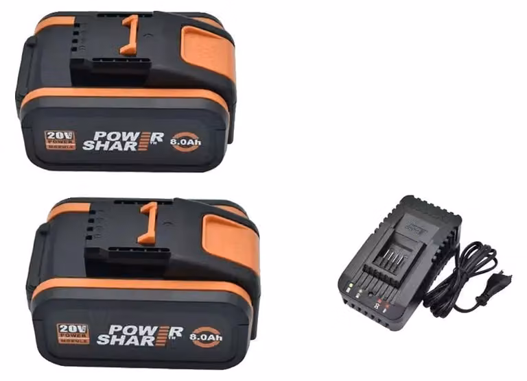 Batterie, capacità 8000 mAh, compatibili con diversi modelli, caricabatterie da 8,0 Ah x 2