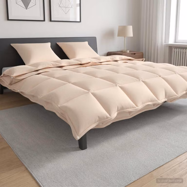 Piumone per tutte le stagioni vidaXL in fibra di kapok e cotone, Beige, L 200 x P 240 cm