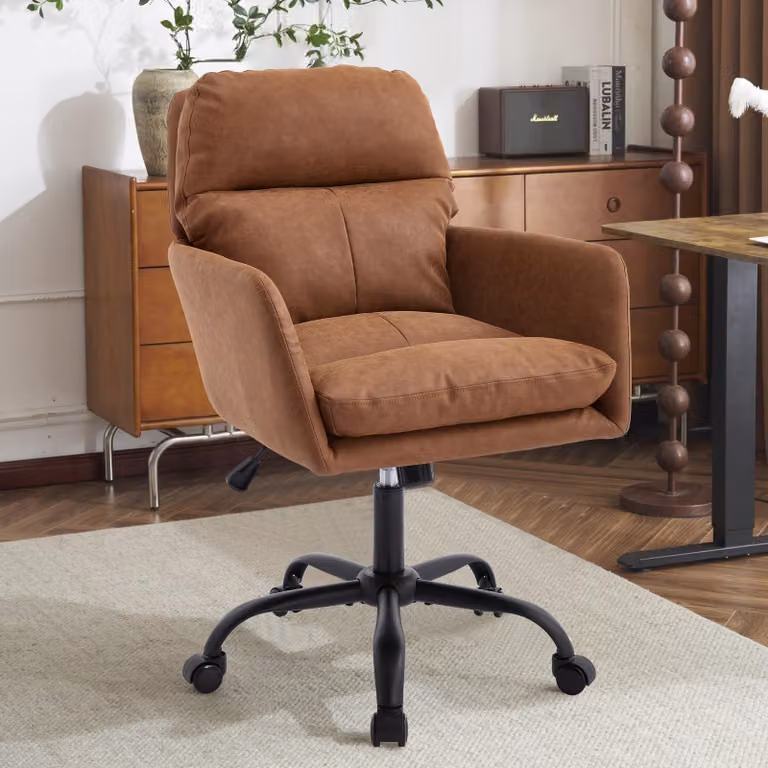 Sedia da ufficio ergonomica con rivestimento in ecoFinto cuoio e altezza regolabile