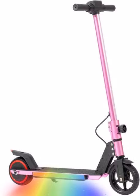Monopattino elettrico pieghevole rosa per bambini dai 6 ai 12 anni con ruote da 6,5 pollici e batteria ricaricabile da 60 Wh