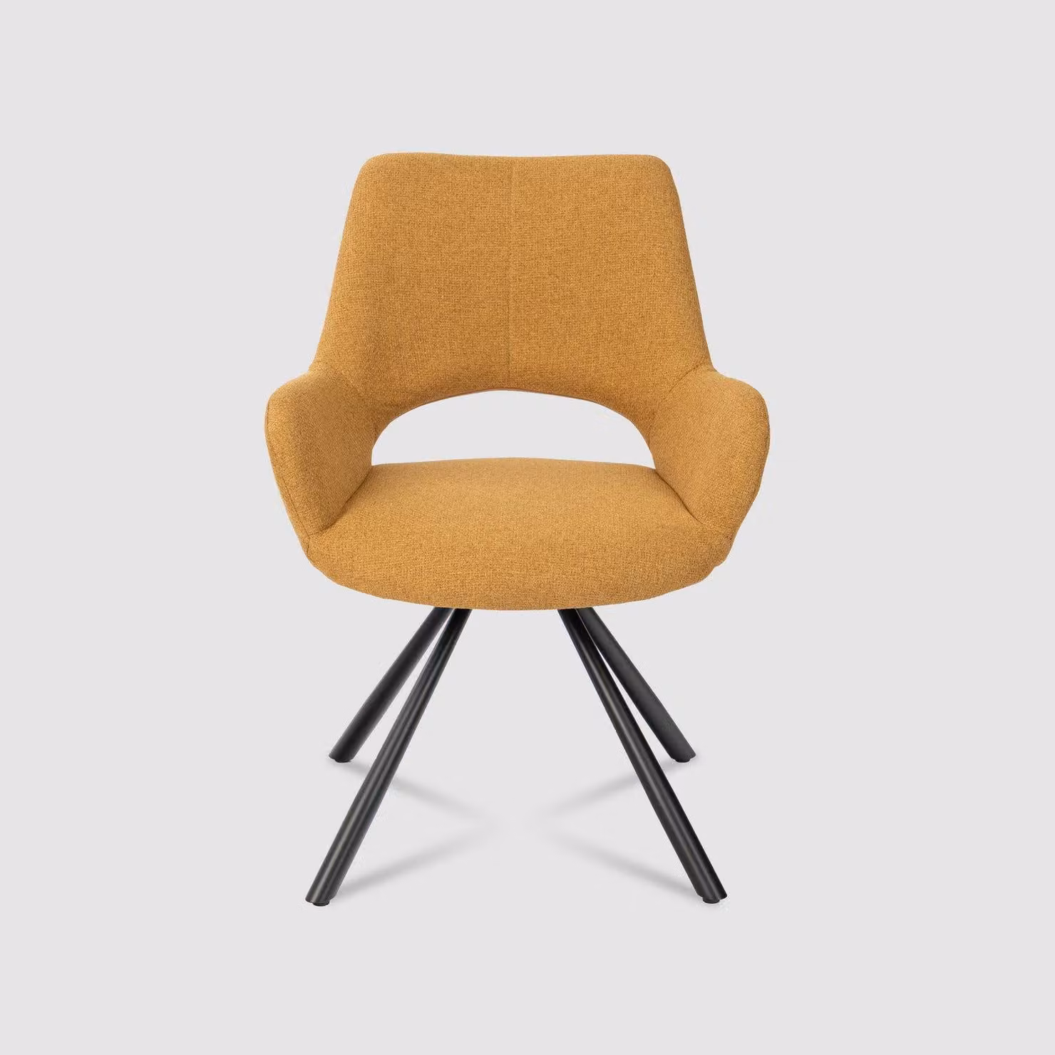Poltrona relax - Poltrona - Divano - Poltrona con braccioli - Set da 2 - Rivestimento giallo - Design scandinavo - Gambe in metallo