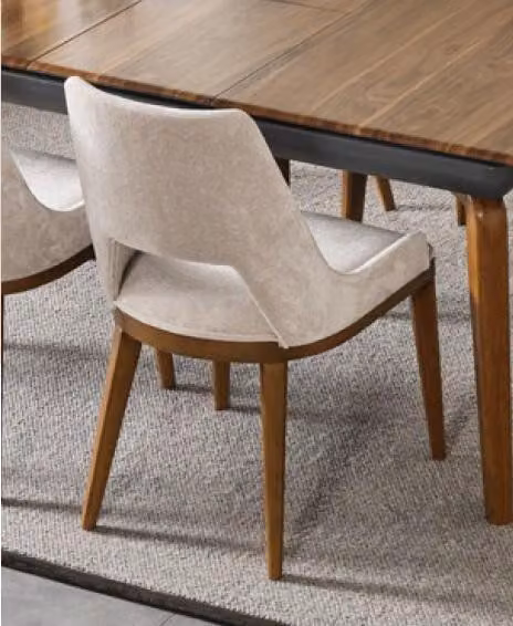 Esszimmerstuhl Stuhl Küchenstuhl Lehnstuhl Holz Stoff Modern Beige