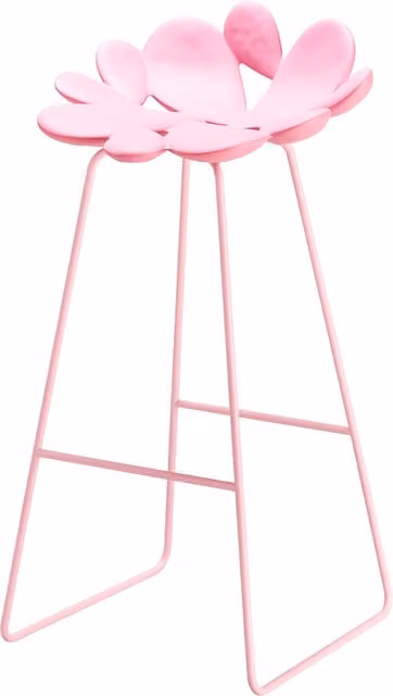 Sgabello Qeeboo Filicudi in polipropilene rosa per giardino e terrazza