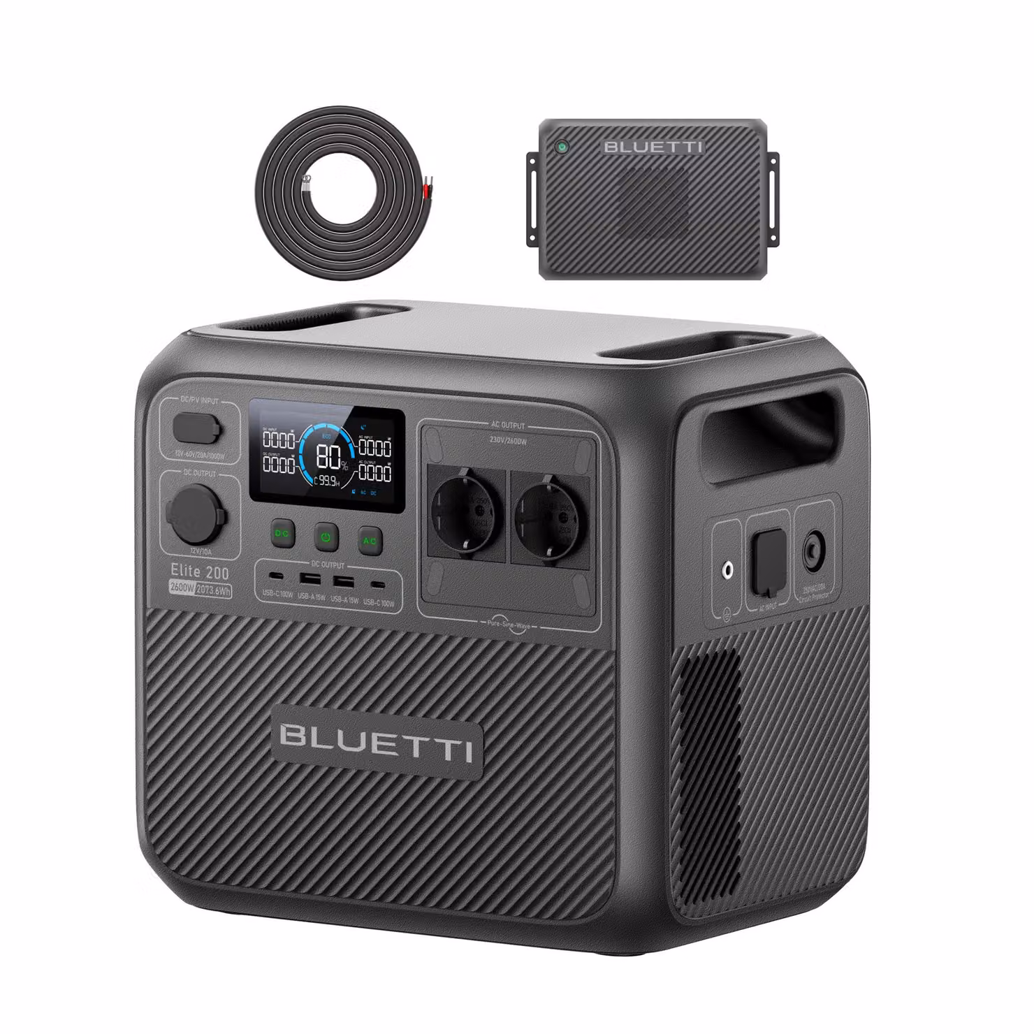 BLUETTI Elite 200 V2: stazione di ricarica portatile e caricabatterie da 2073,6 Wh/1200 W, ricarica rapida in auto in 2,4 ore, ideale per il campeggio e i camper