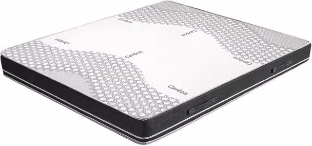 Materasso a molle insacchettate Jolie di MIASUITE, singola, L 85 cm x P 190 cm, H 22 cm, rivestimento Carbon grigio e bianco