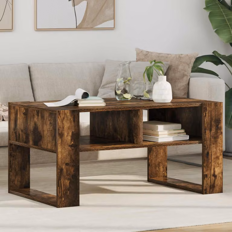 vidaXL Tavolino da salotto moderno in rovere color marrone L: 92 cm, P: 53 cm, H: 45 cm