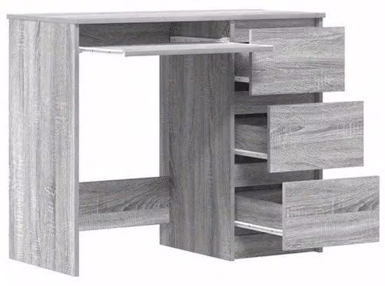Scrivania – Postazione di lavoro – Postazione computer – Design moderno – 90x45x76 cm – In legno – 2 cassetti – Facile da montare – Superficie bicolore