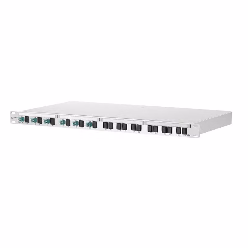 Metz Connect OpDAT PF Patchfeld VIK 6xLC-D (azzurro), OM3, grigio 1502007706-E