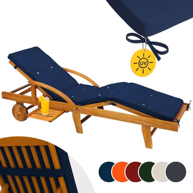 Materassino per sdraio blu in poliestere idrorepellente L: 195 cm, P: 55 cm, H: 5 cm