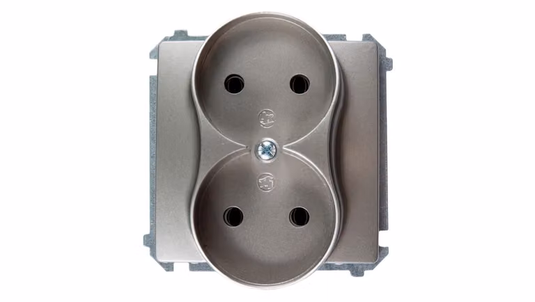 Simon Basic Presa doppia b/u 16A IP20 satinata BMG2M.01/29