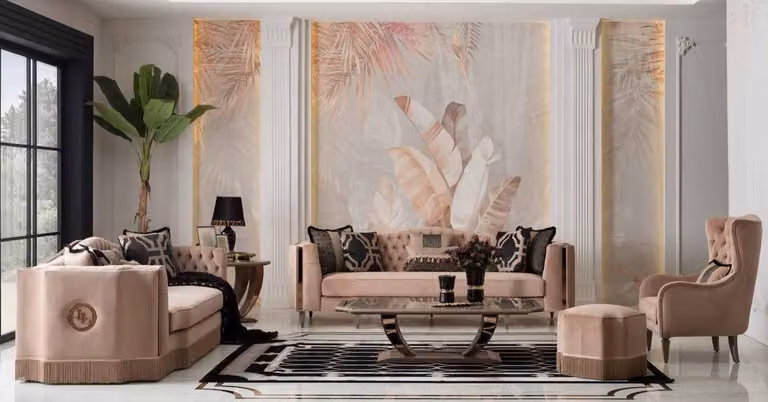 Luxus Sofagarnitur 4+3+1 Set Sessel Modernen Design Chesterfield Möbel