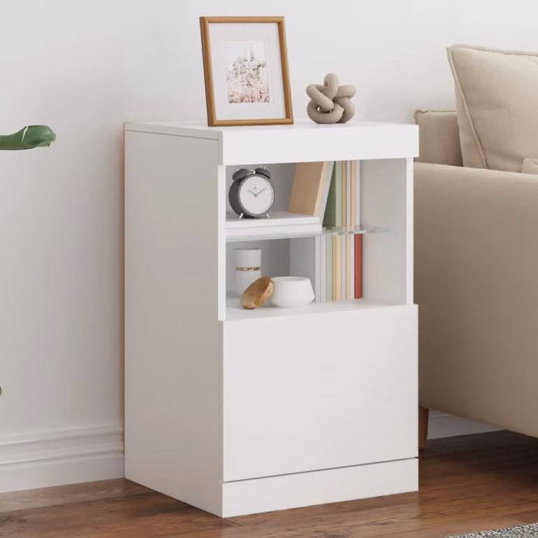 Credenza moderna vidaXL con luci LED bianca L: 41 cm, P: 37 cm, H: 67 cm