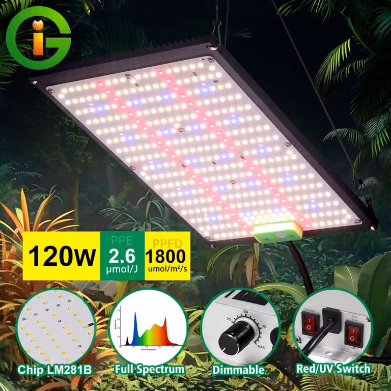 Lampada di coltivazione LED a spettro completo da 240W - 4 modalità di funzionamento - Alloggiamento in alluminio - Adatta per serre idroponiche interne