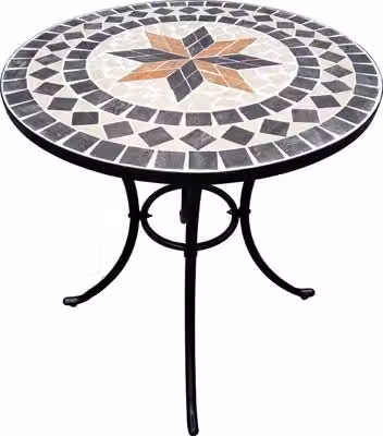 Tavolo da giardino Capri Domus con mosaico multicolore e base in acciaio verniciato, L/P: 60 x 60 cm, H: 70 cm