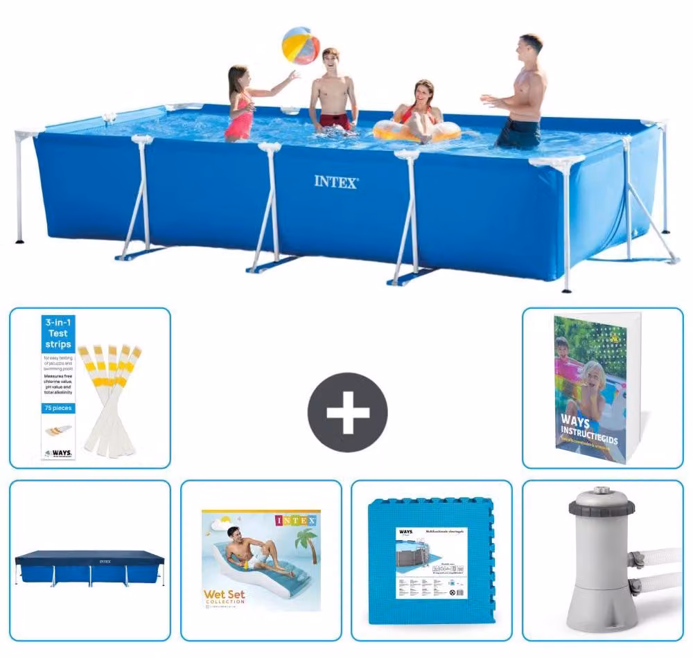 Piscina fuori terra rettangolare - 450x220x84 cm - composta da 5 elementi, modello S129
