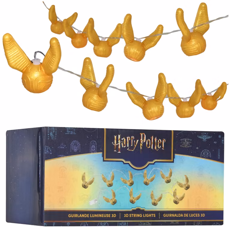 Catena luminosa 3D a tema Harry Potter, con 10 LED multicolore, alimentata a batteria